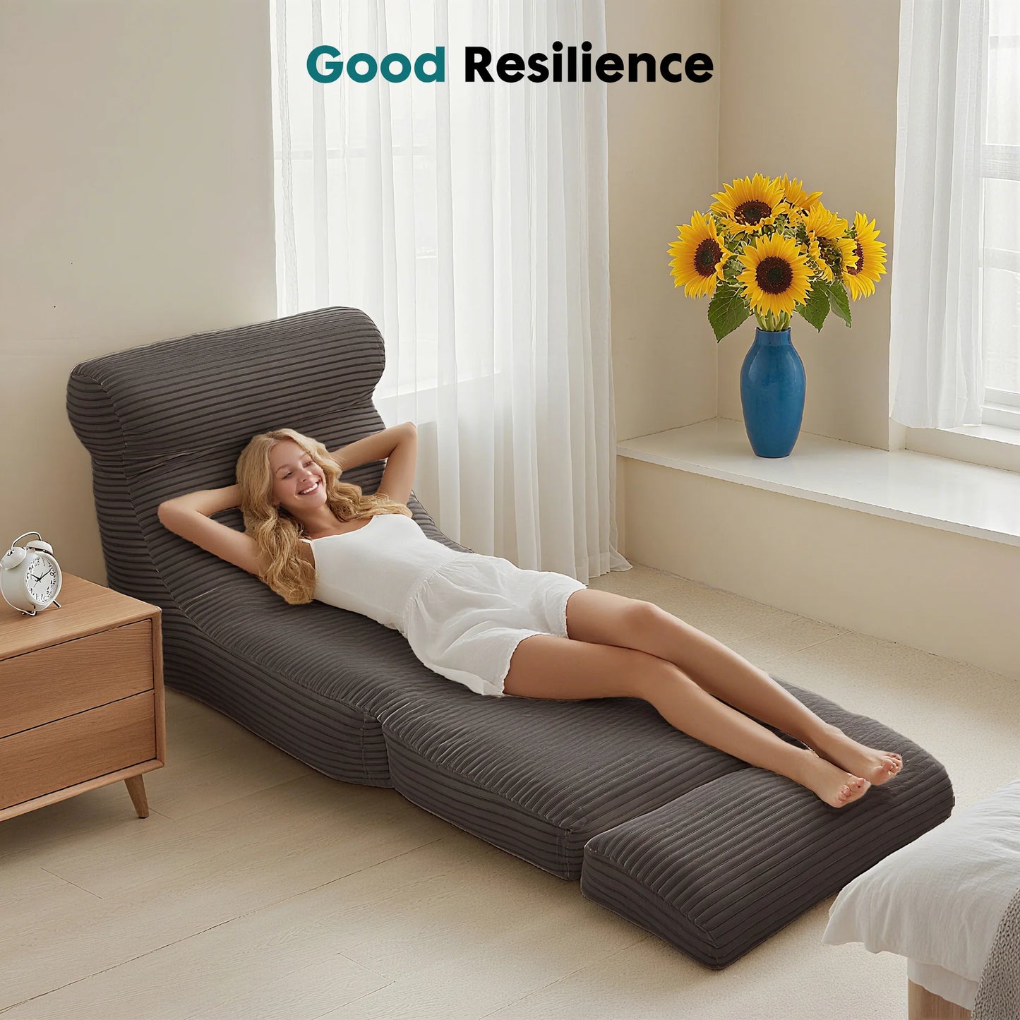 JHK Ergonomic Folding Sofa Bed With Back Lumbar Support