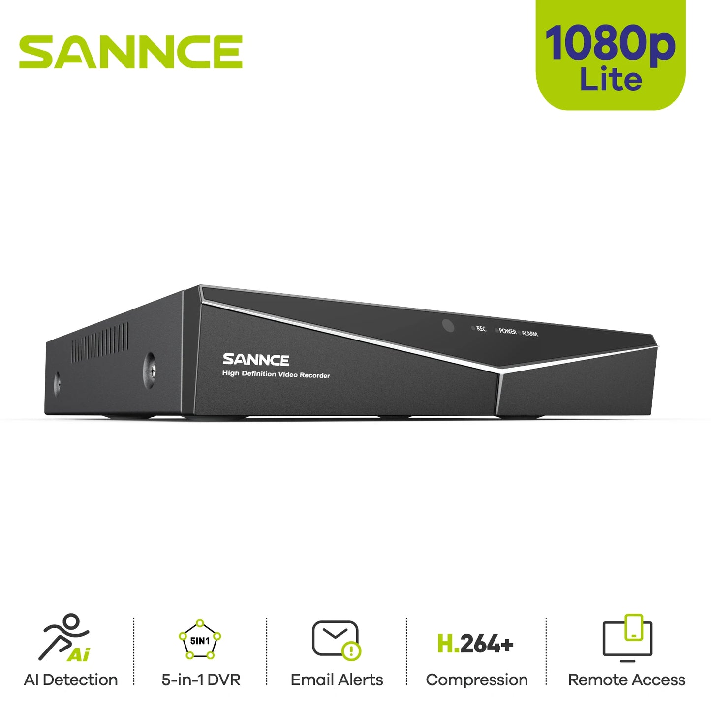 SANNCE 16 Channel 5 In 1 DVR H265 Plus Surveillance Recorder
