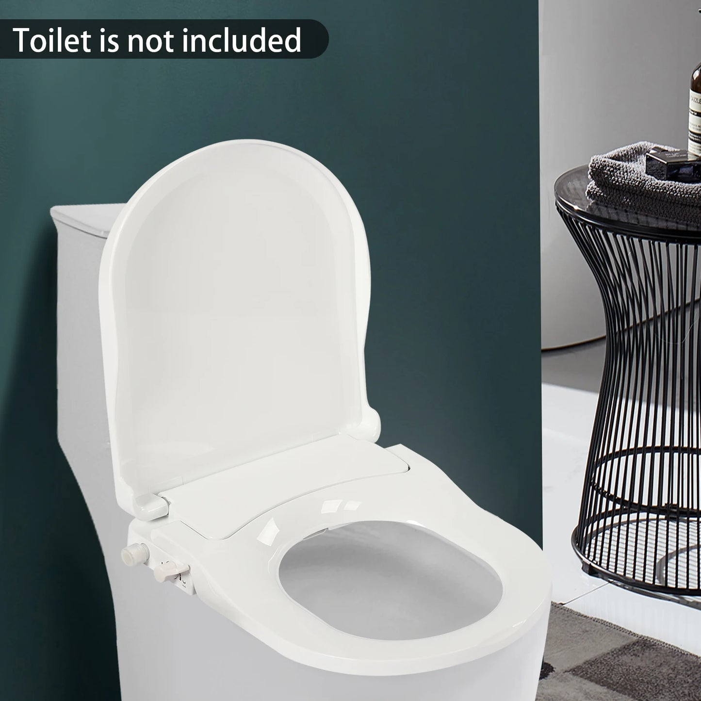 Non Electric Bidet Toilet Seat With Dual Nozzles Elongated