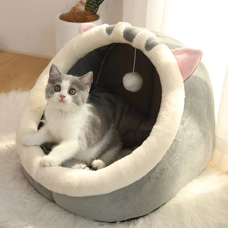 Deep Sleep Cartoon Cat Bed Foldable Washable Pet Bed
