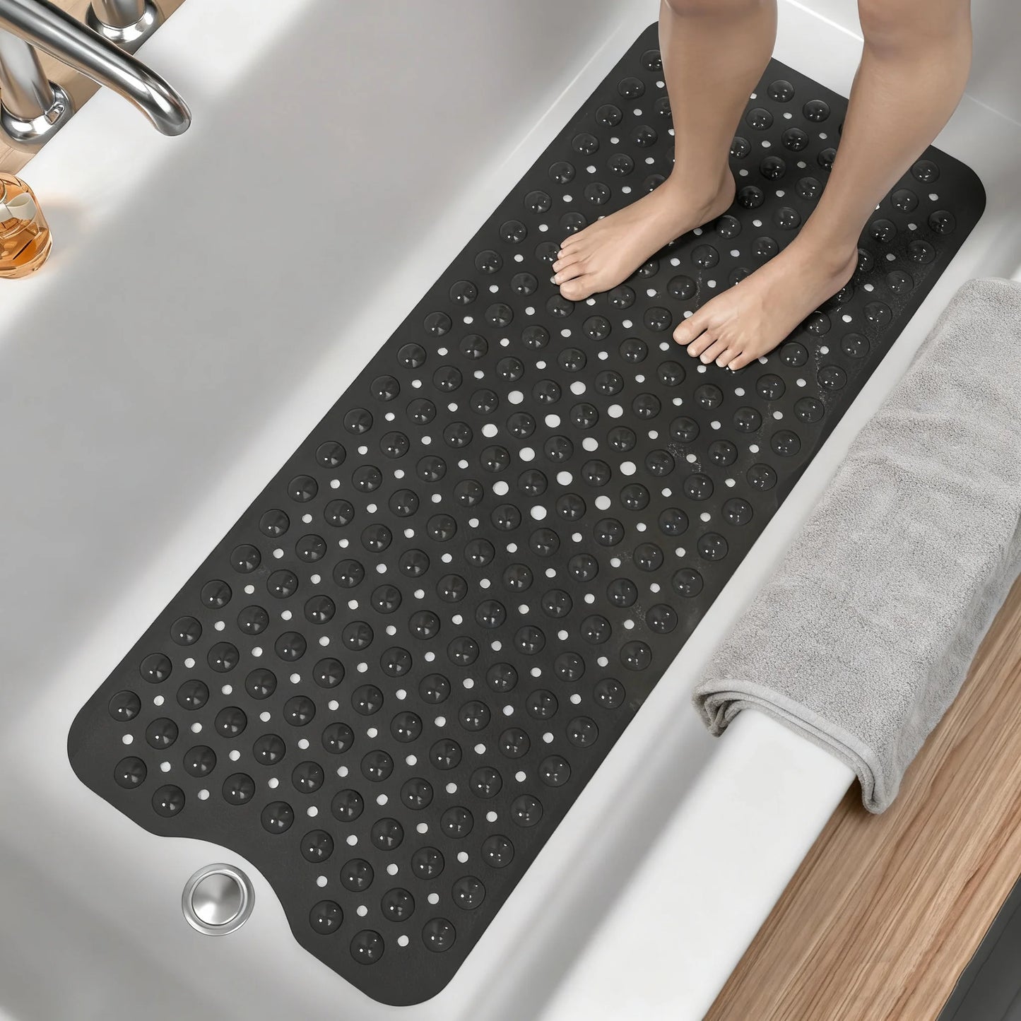 Extra Long Bathtub Mat Non Slip With Suction Cups Holes
