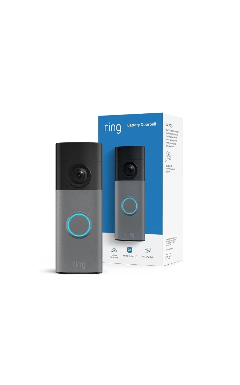 Ring Battery Doorbell Gen 2 Retinal 2K 6x Zoom Security