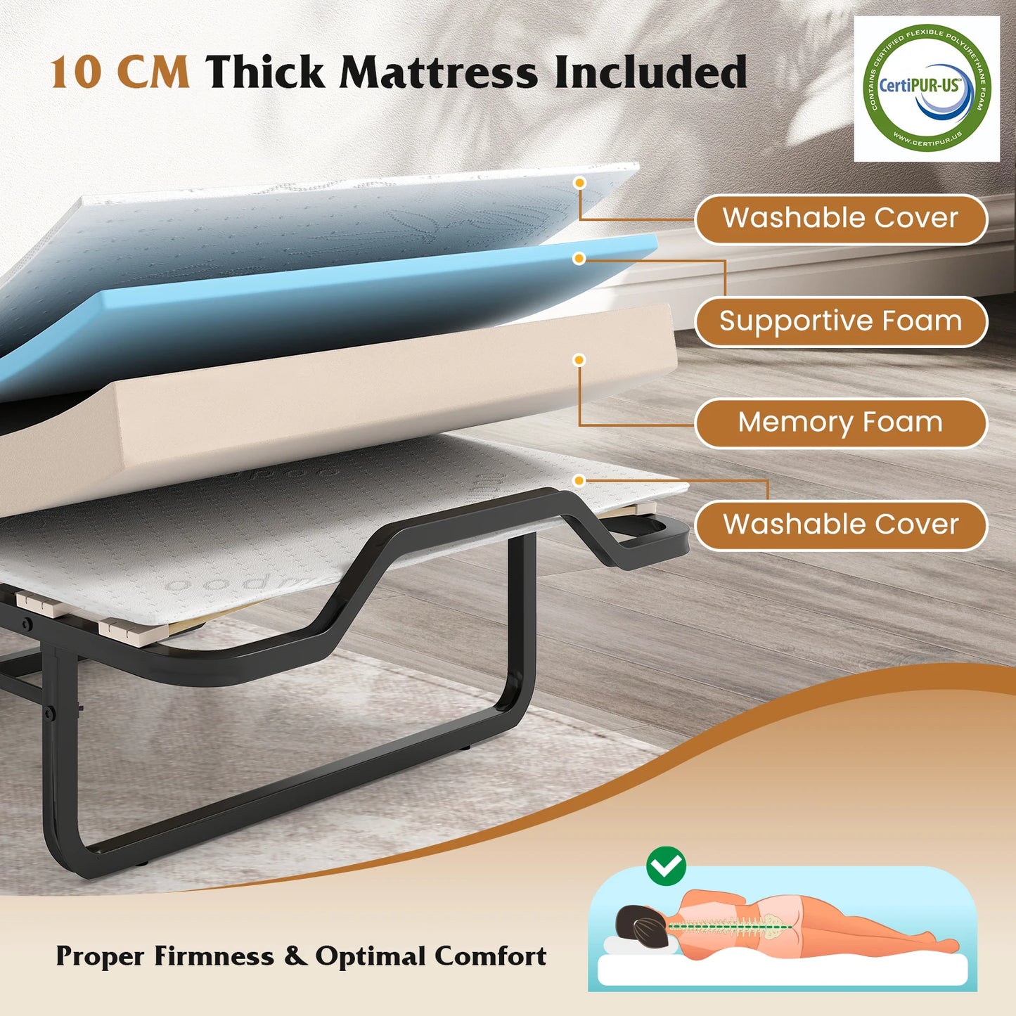 HOMASIS Cot Murphy Bed Cabinet With Foldable Bed Unit