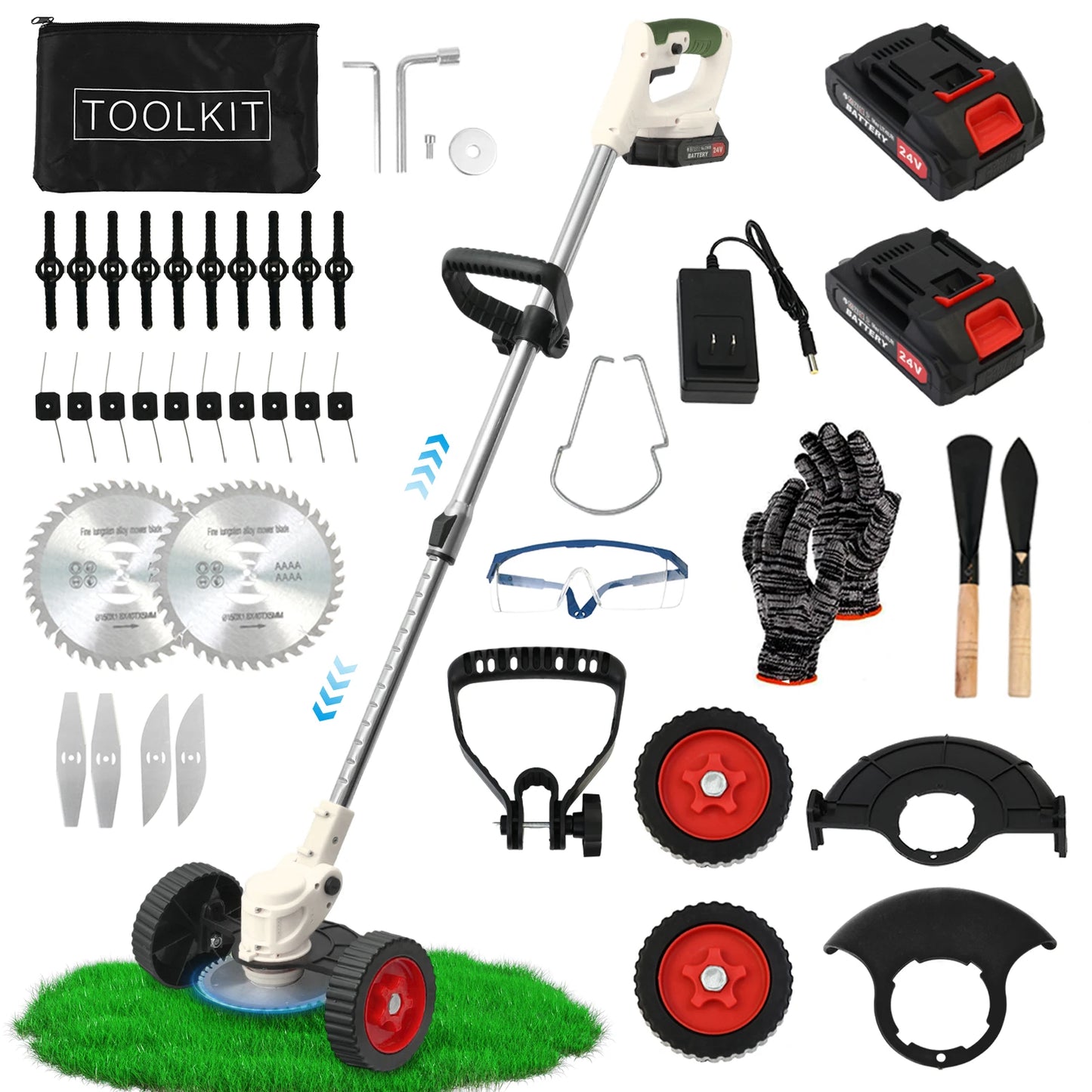 21V Cordless Grass Trimmer 3-In-1 With 2x2.0Ah Batteries