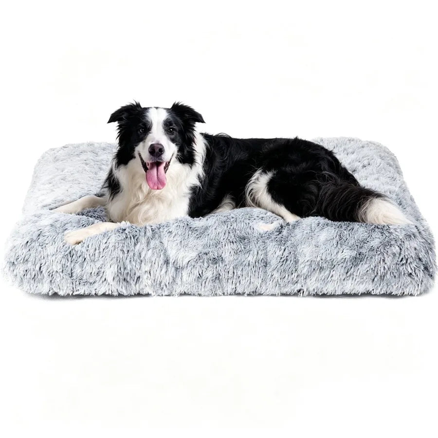 Plush Dog Bed With Non Slip Bottom Anti Anxiety Comfort