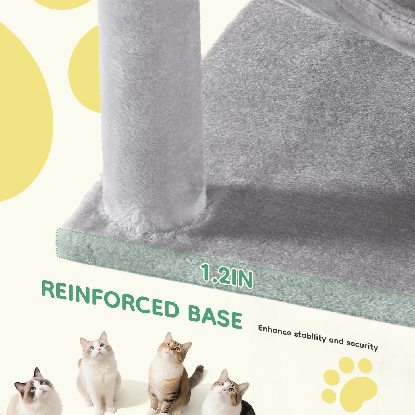 JHK Four-Tier Cat Tree Indoor Climbing Tower With Sisal Posts