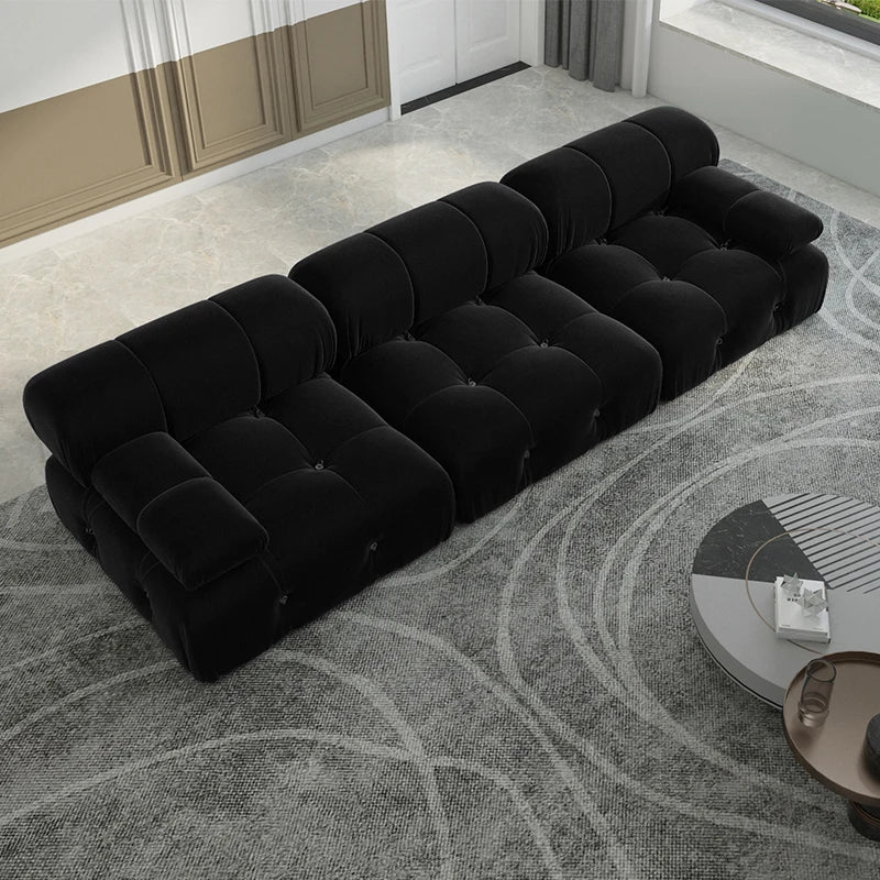 Sdorens Velvet Convertible Modular Sectional Sofa 3 Seats