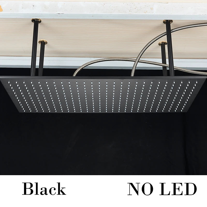 Wanmivezlo LED Brass Rainfall Shower Head Wall Mounted