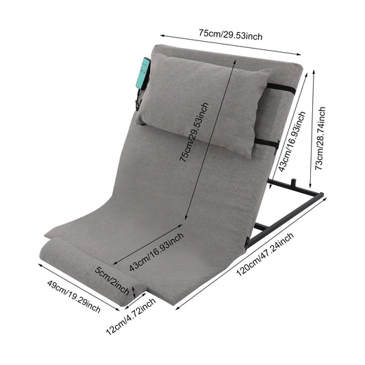 Electric Lifting Backrest With Headrest Cushion Wired Remote For Elderly