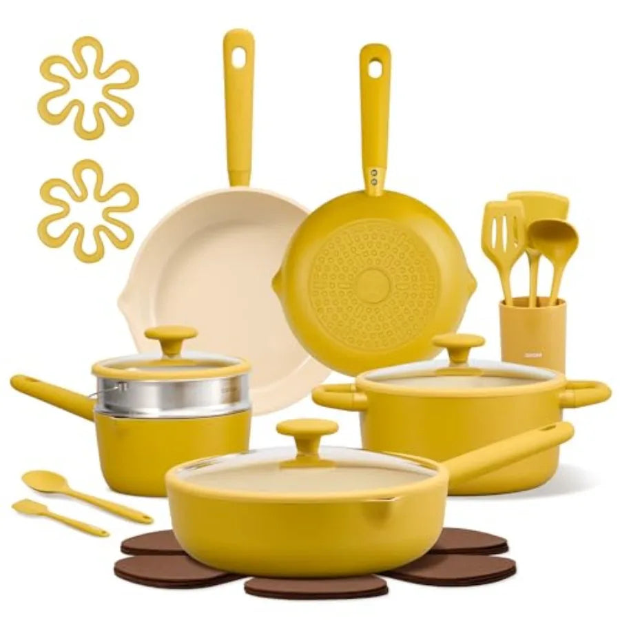 Nonstick Ceramic Cookware Set 21 Piece Induction Pots And Pans