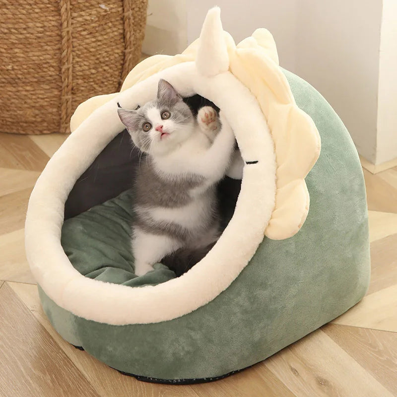 Deep Sleep Cartoon Cat Bed Foldable Washable Pet Bed
