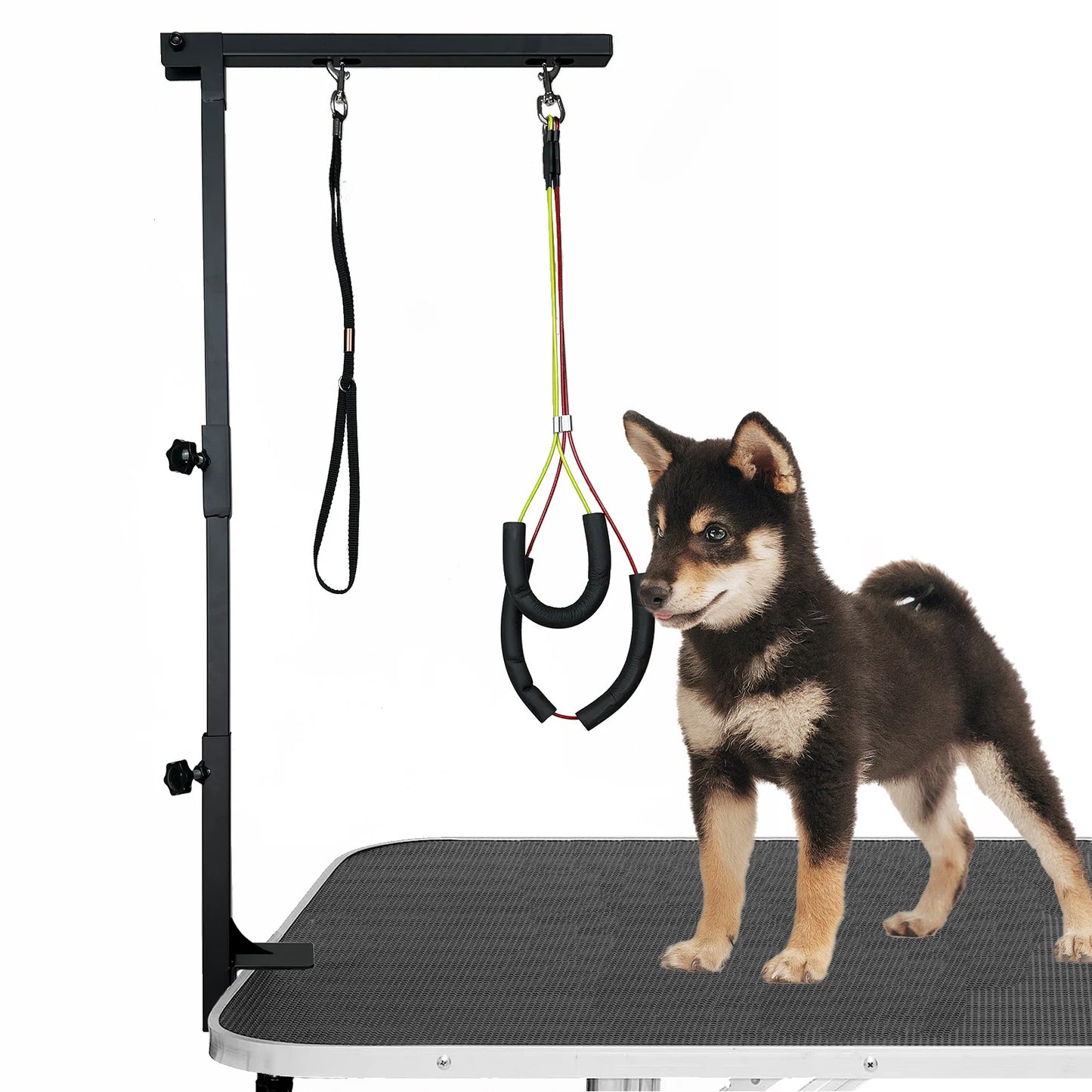 Adjustable Dog Grooming Arm With Clamp And Loops Three Section Haunch Holder