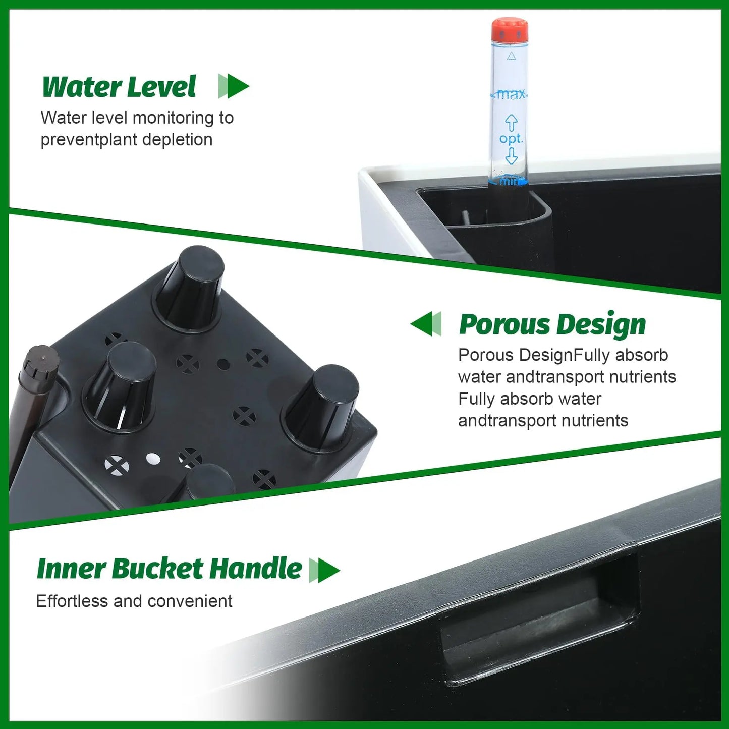 HiMISS Self Watering Planters Set Of 2 For Indoor And Outdoor Use