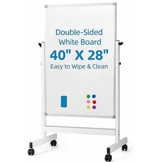 Rolling Magnetic Double Sided Dry Erase Whiteboard On Wheels