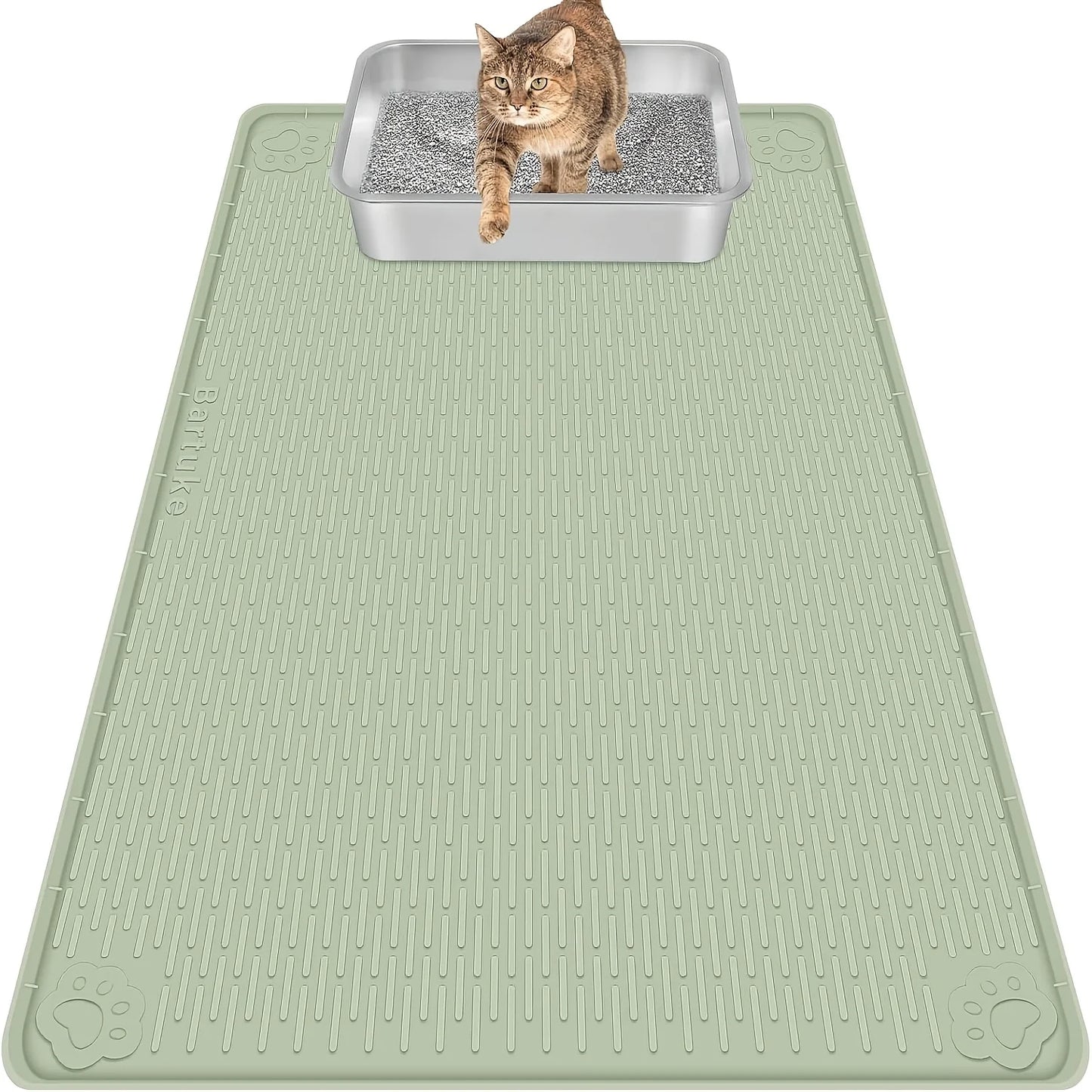 Bartuke Silicone Cat Litter Mat For Scatter Control