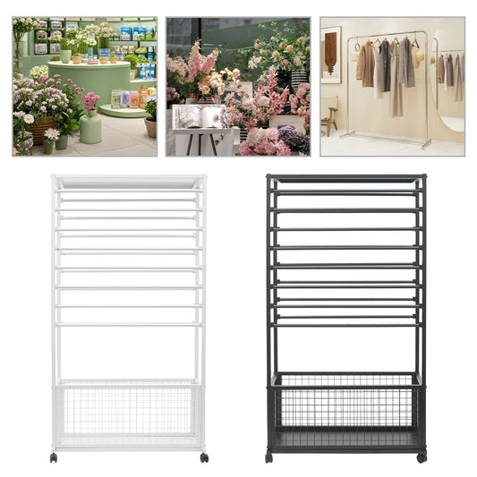Bymaocar Ribbon Iron Holder Organizer Rack With Wheels Free Standing