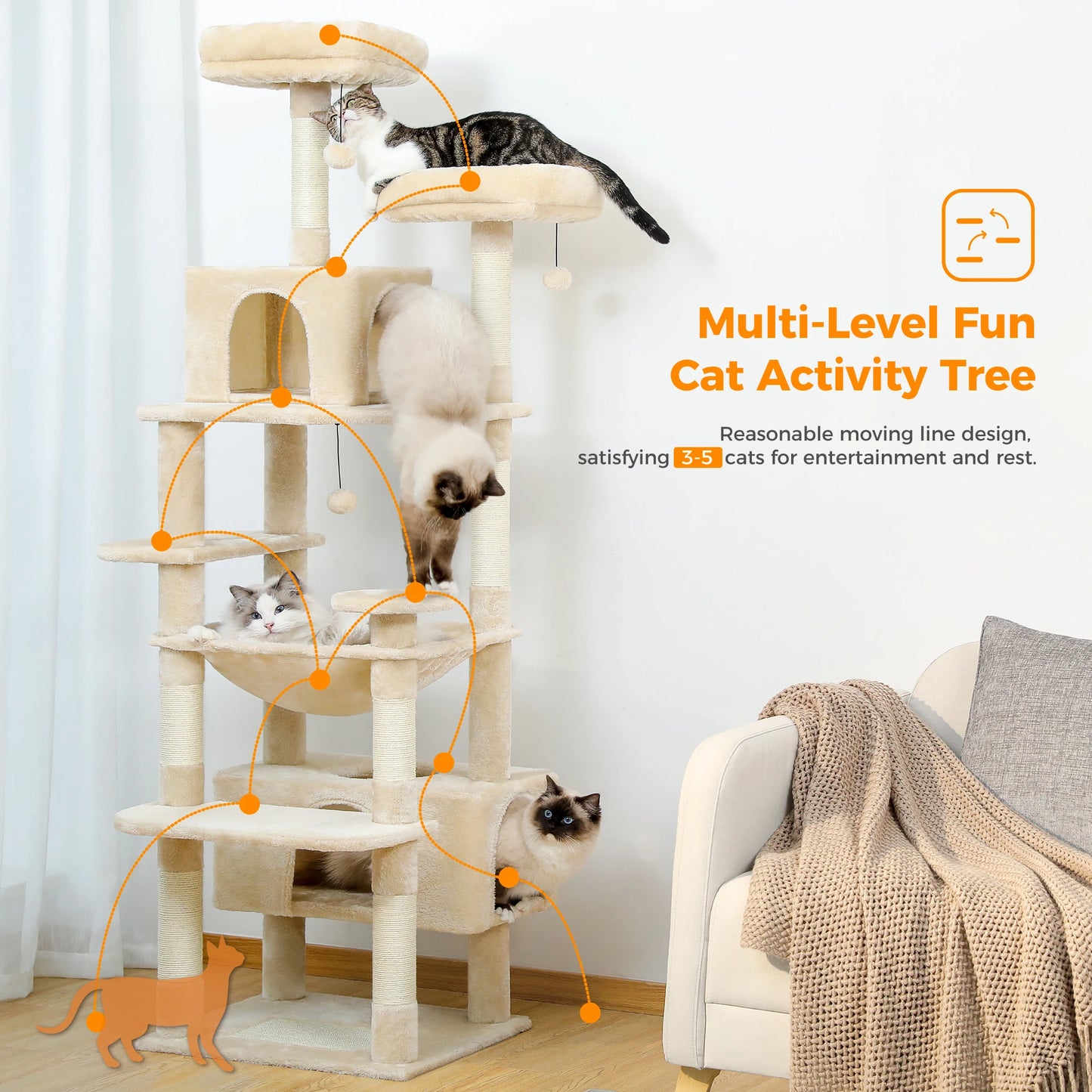 PAWZ Road Cat Tree And Tower With Scratching Posts Perches
