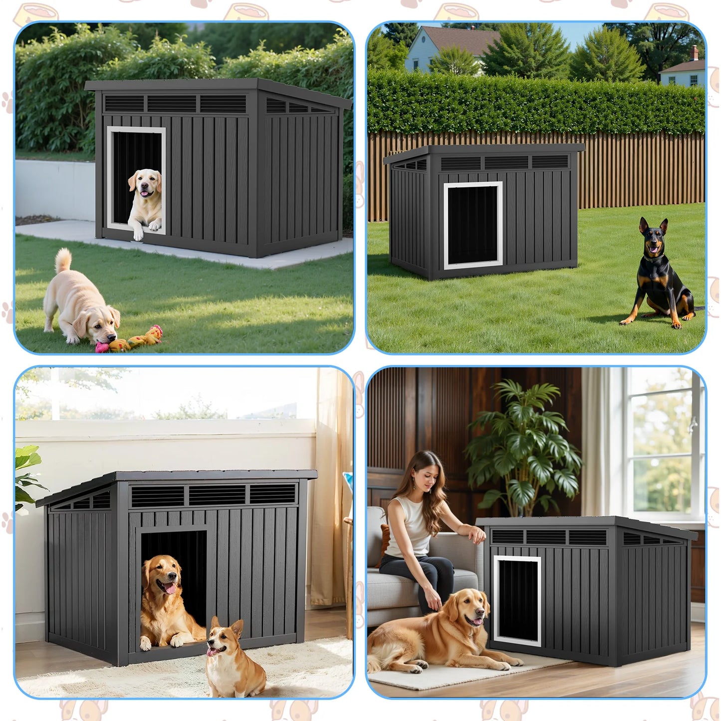 Resin Dog House Hydraulic Rod Kennel Waterproof Outdoor