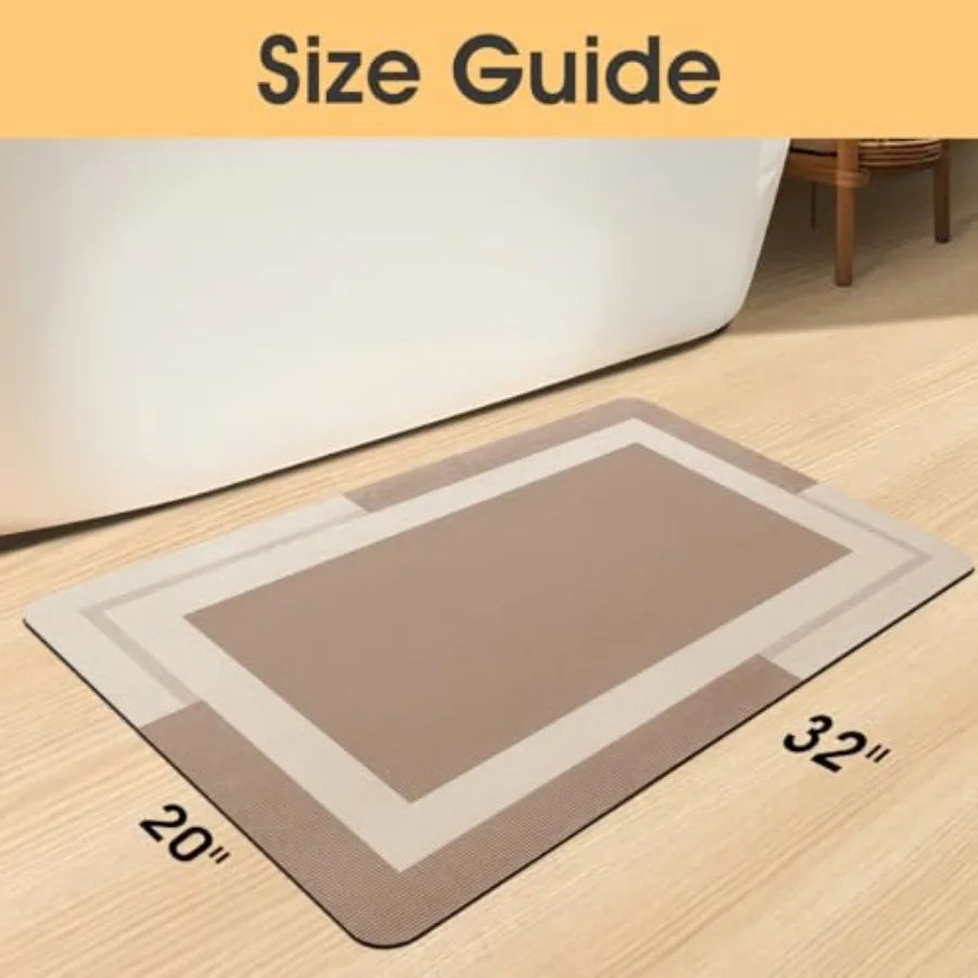 Non Slip Bath Mat Under Door Quick Dry Machine Washable Rug Bathroom