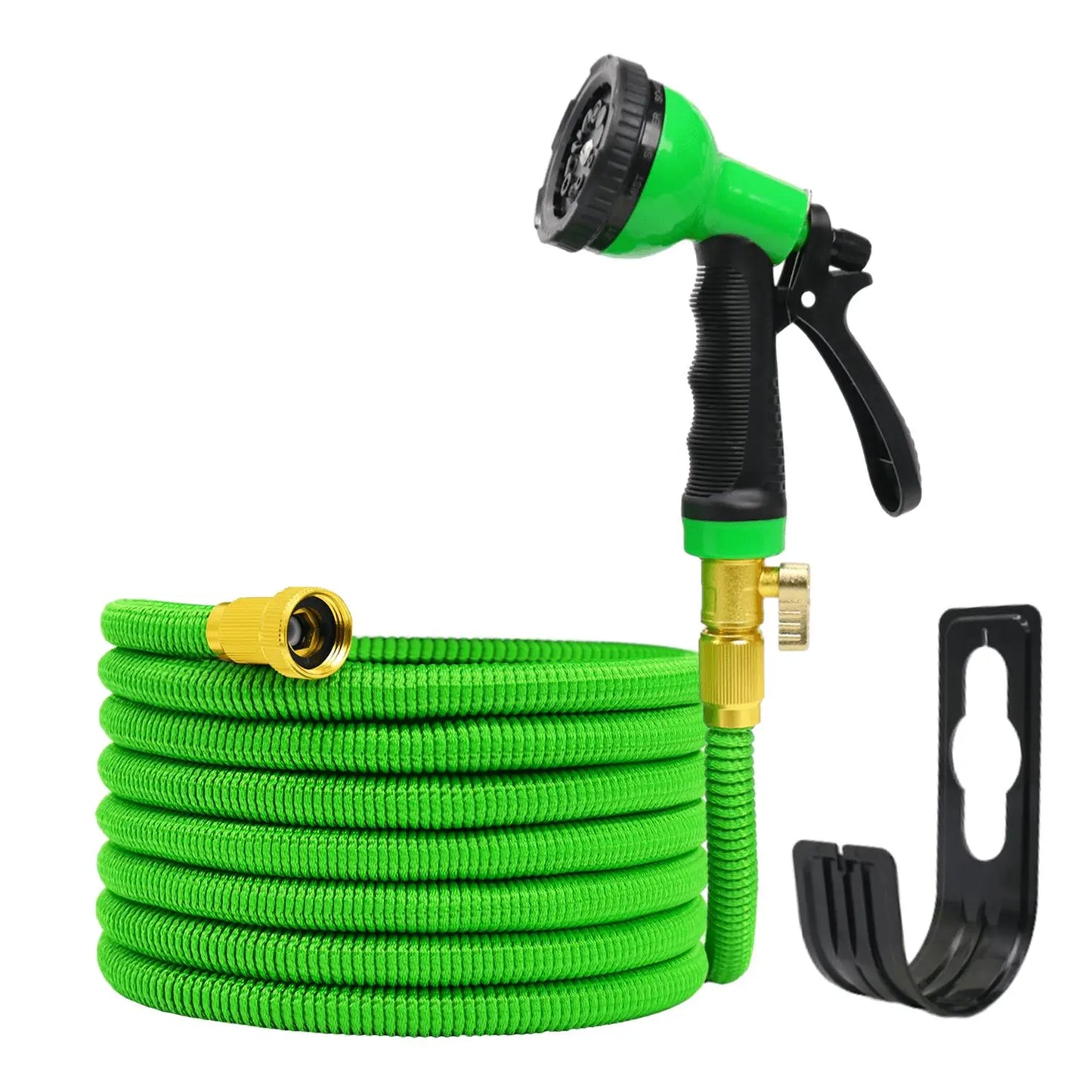 GardenJoy Expandable Garden Hose With Holder And Ten-Pattern Spray Nozzle