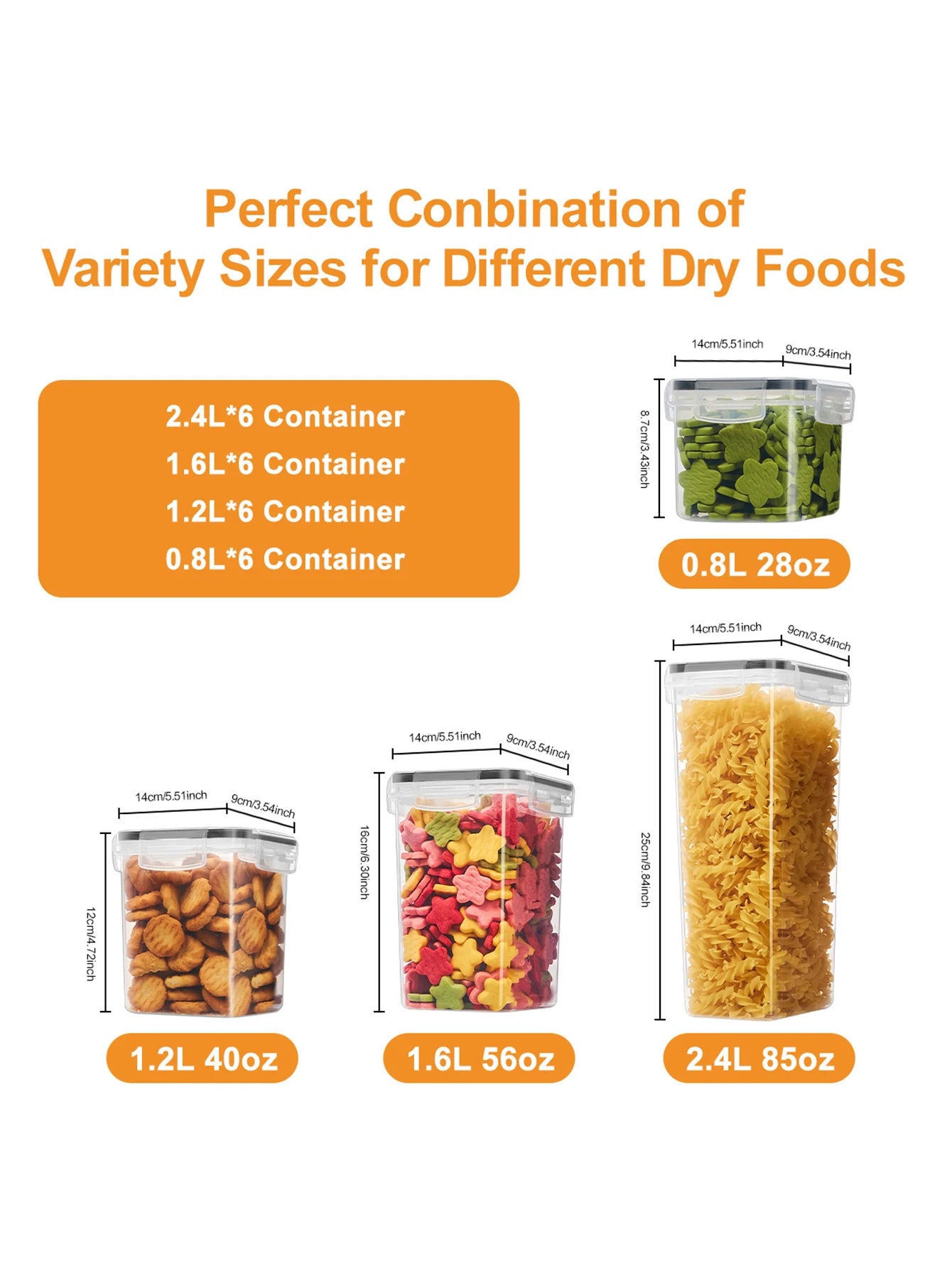 24-Piece Airtight Food Storage Containers With Labels For Flour Grains Spices