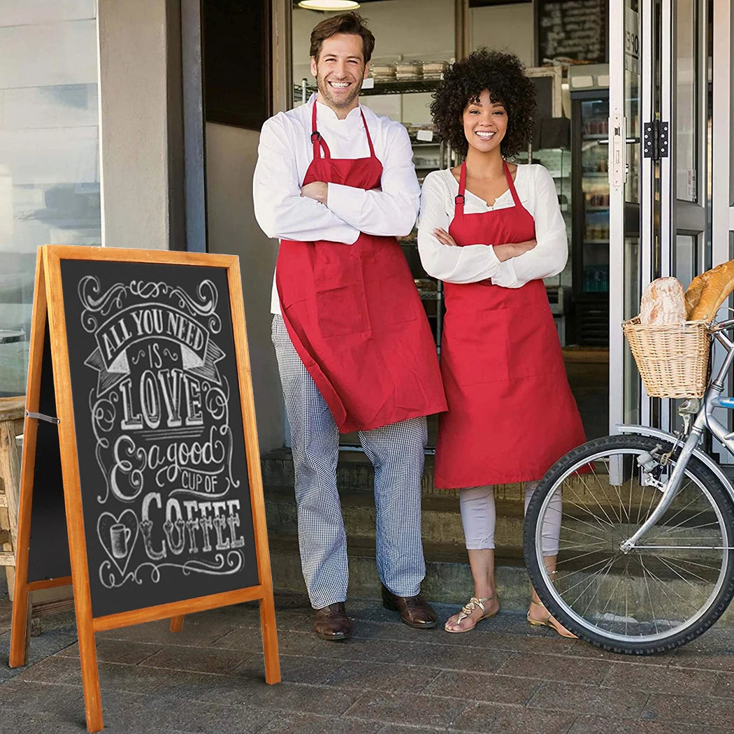 Outdoor Wooden Advertising Chalkboard Double Sided Easel