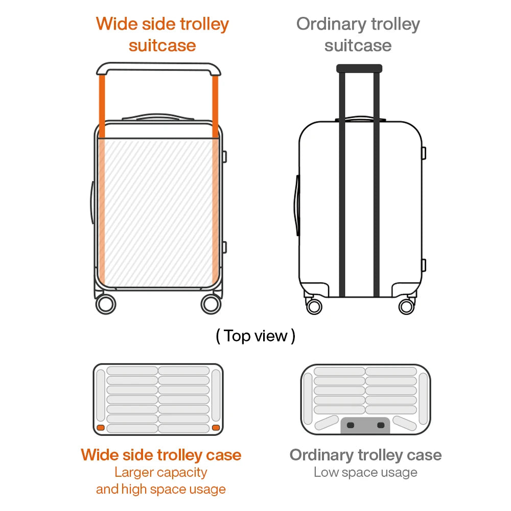 Mixi Hardside Patent Design Carry On Luggage With Spinner Wheels