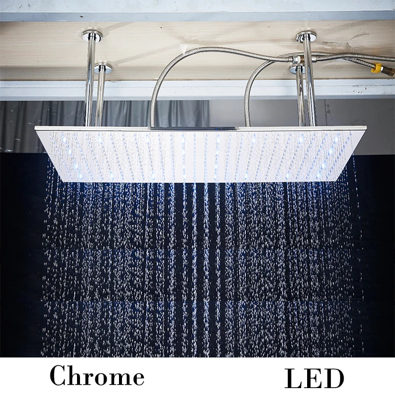 Wanmivezlo LED Brass Rainfall Shower Head Wall Mounted