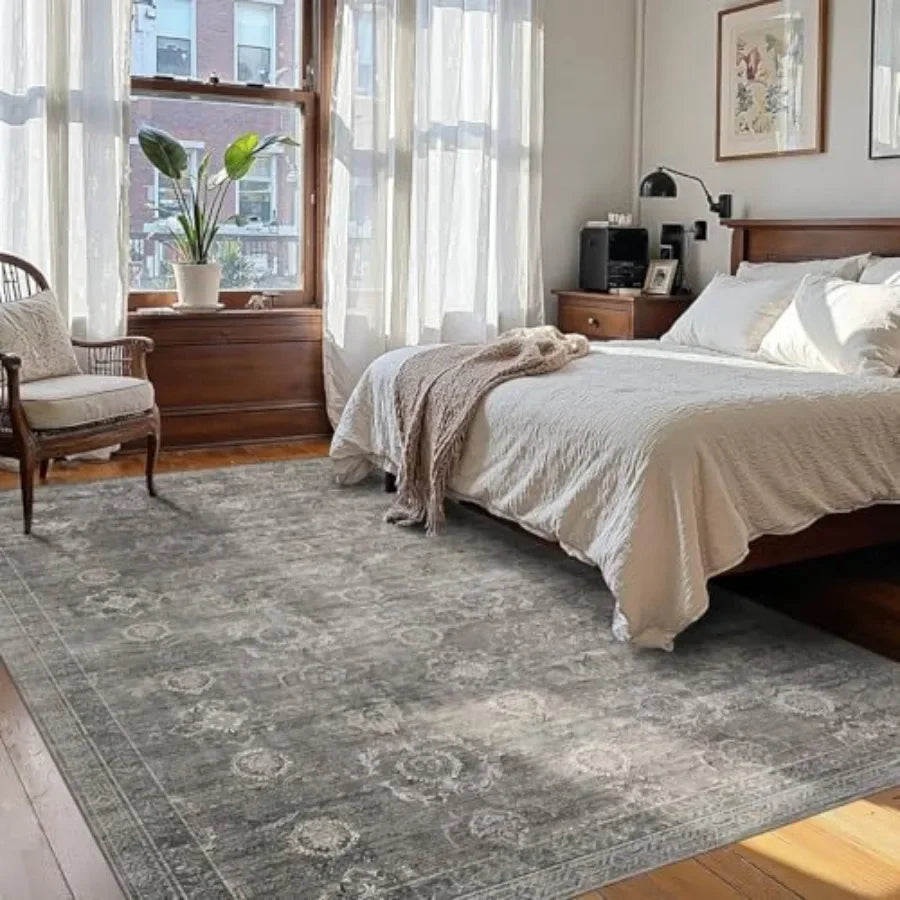 Area Rug For Living Room Kilim Print Non Slip Machine Washable Polyester