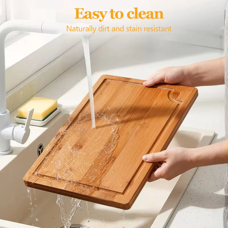 Bamboo Cutting Board Set With Juice Groove 3 Pack Heavy Duty Natural