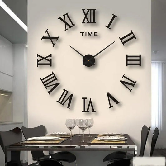 3D Acrylic Digital Wall Clock With Roman Numerals Design Mirror