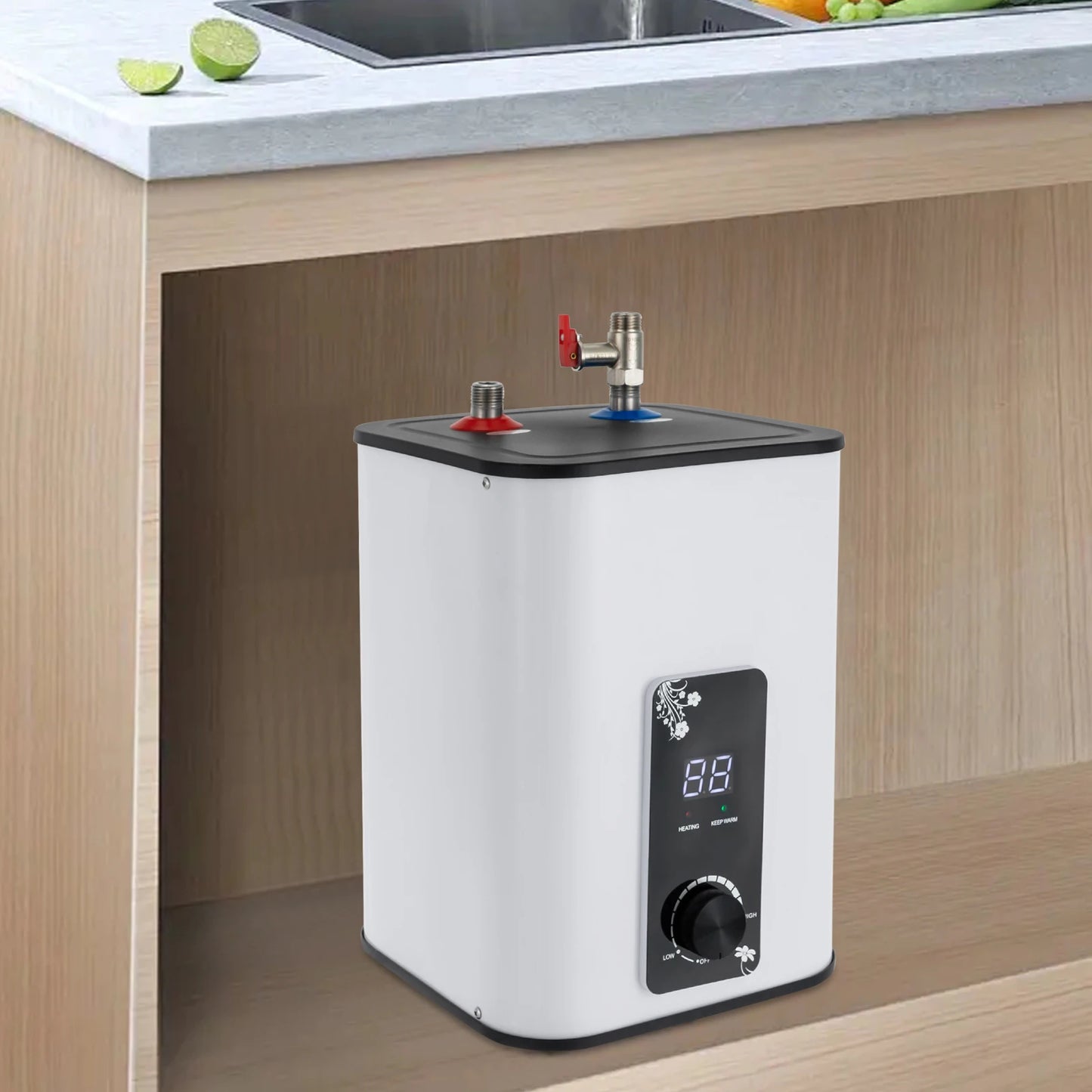 1500W 8L Under Sink Electric Water Heater Stainless Steel SY8