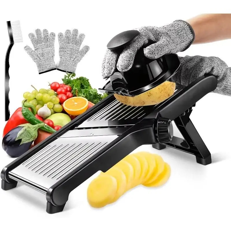AEDG Stainless Steel Mandoline Slicer With 5 Blades And Guard