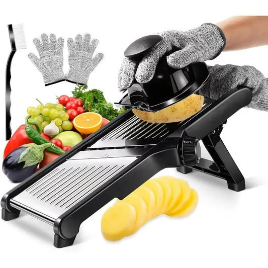AEDG Stainless Steel Mandoline Slicer With 5 Blades And Guard