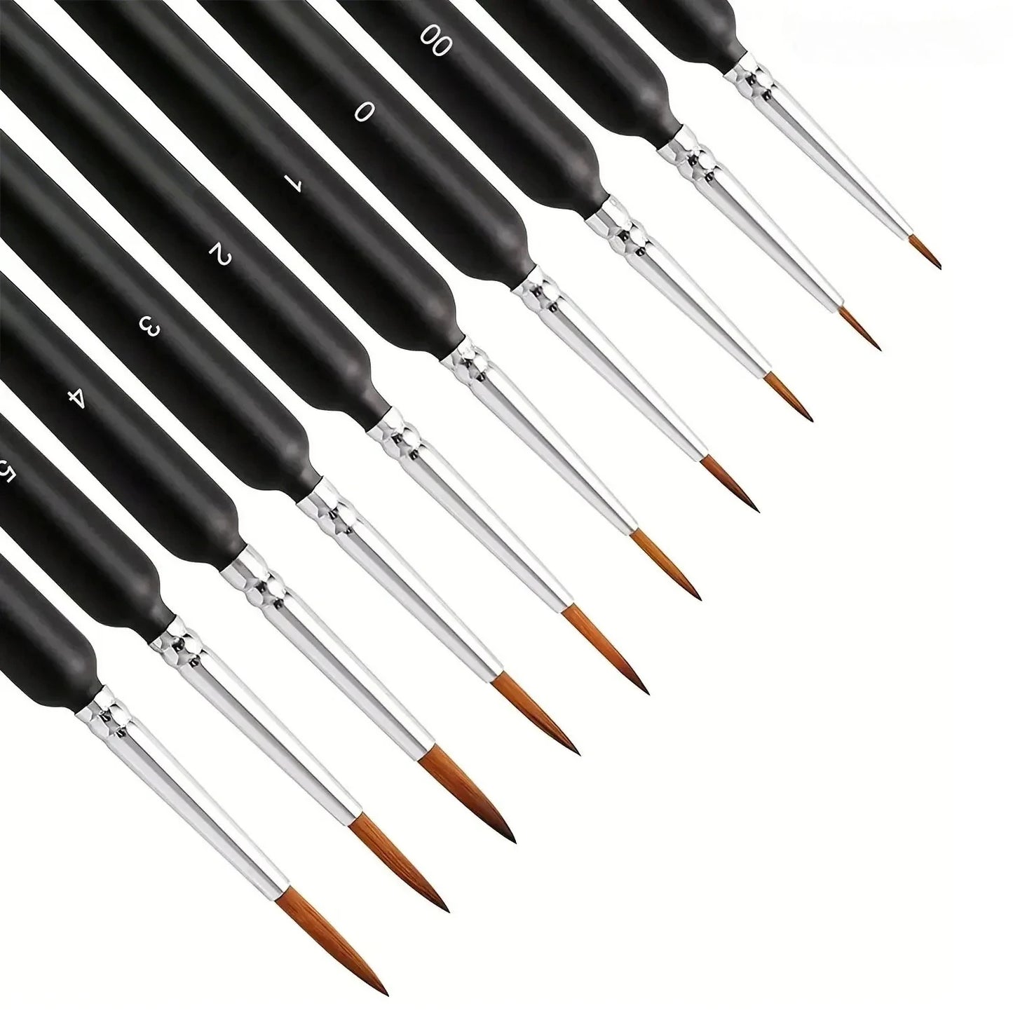 Miniature Paint Brush Set With Ergonomic Handle For Acrylic