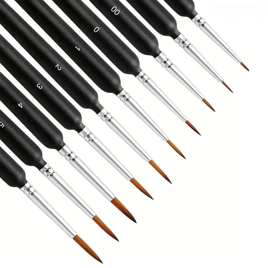 Miniature Paint Brush Set With Ergonomic Handle For Acrylic
