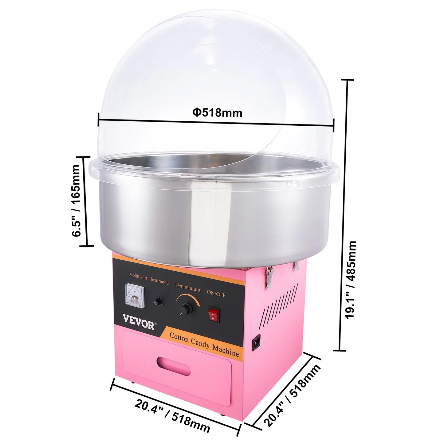 SucceBuy Electric Cotton Candy Machine Commercial Floss Maker