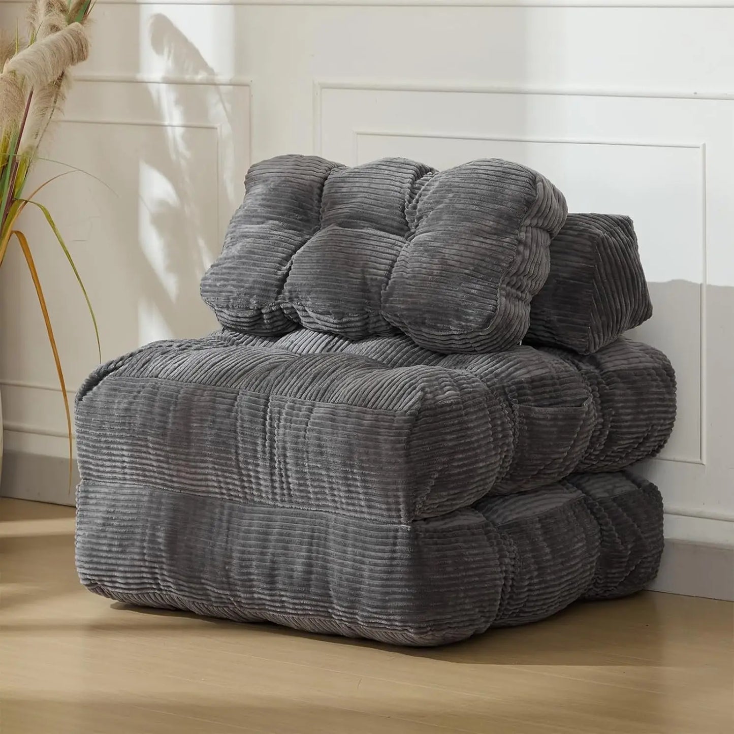 HiMISS 3-in-1 Folding Sofa Bed With Back Support Pillow