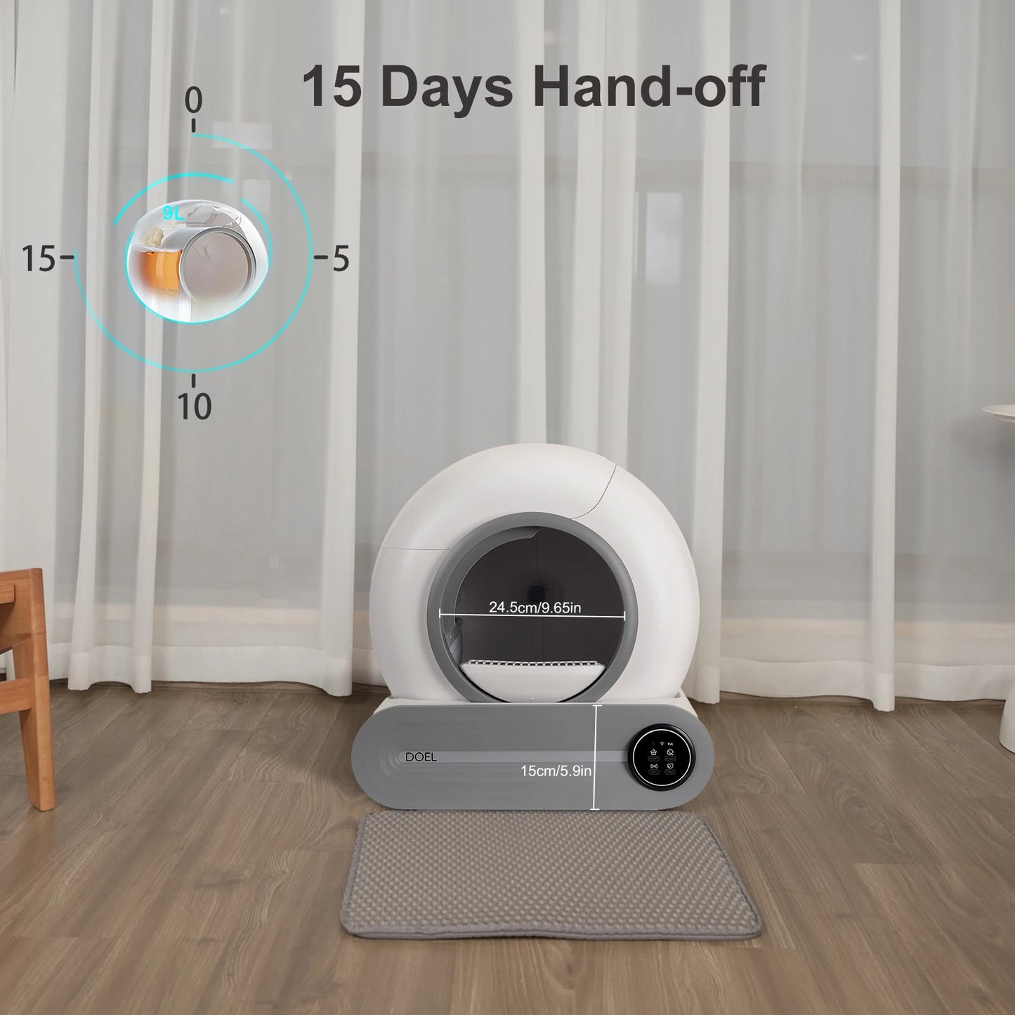 DOEL Self Cleaning Cat Litter Box With App Control WiFi