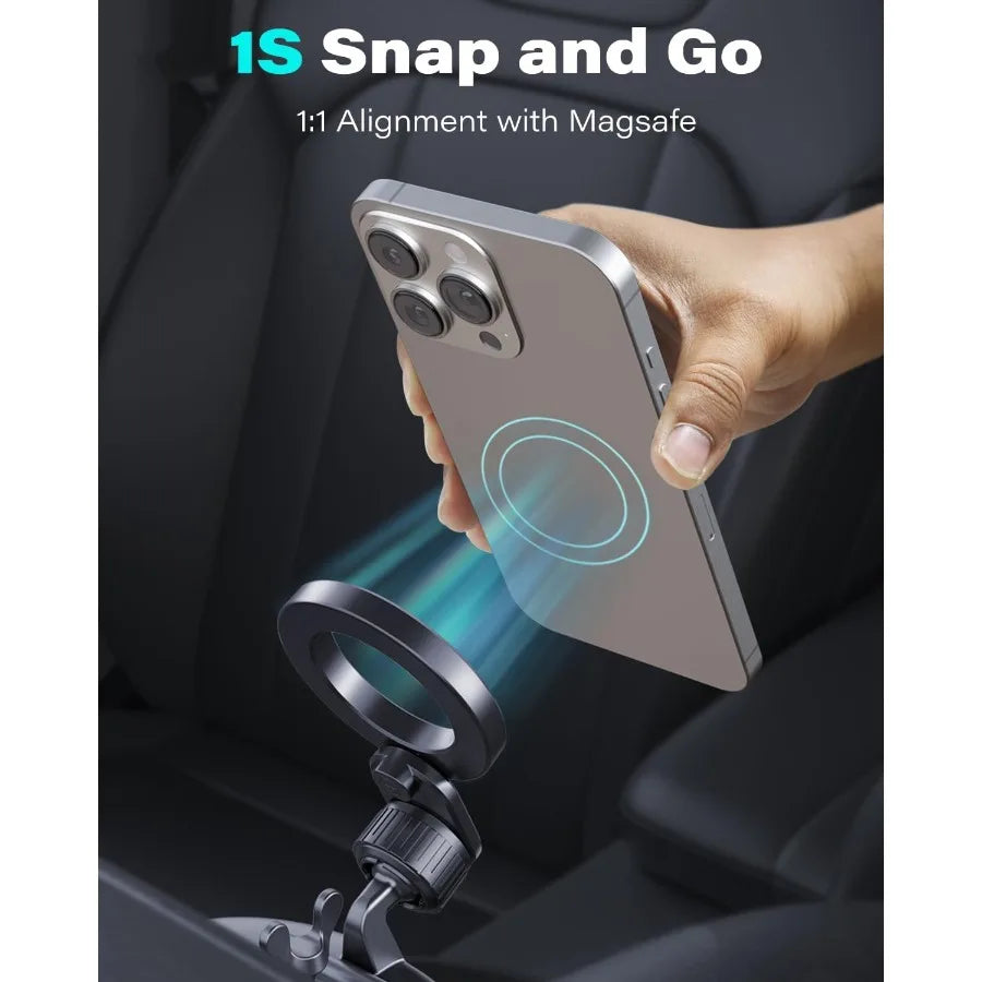 Magnetic CD Phone Holder For Car With MagSafe Alignment