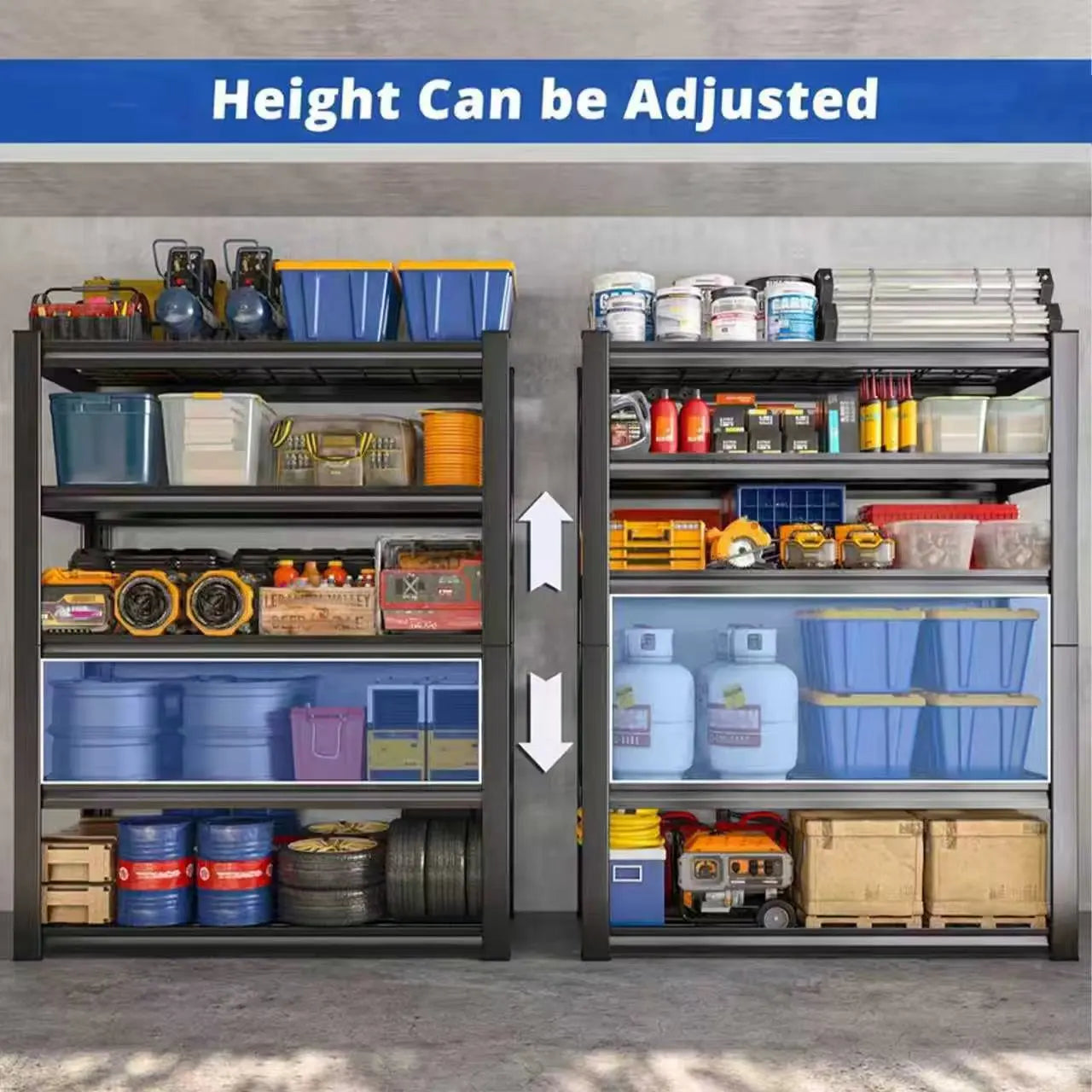 Nnovaroom Adjustable Metal Shelving Rack for Warehouse and Basement