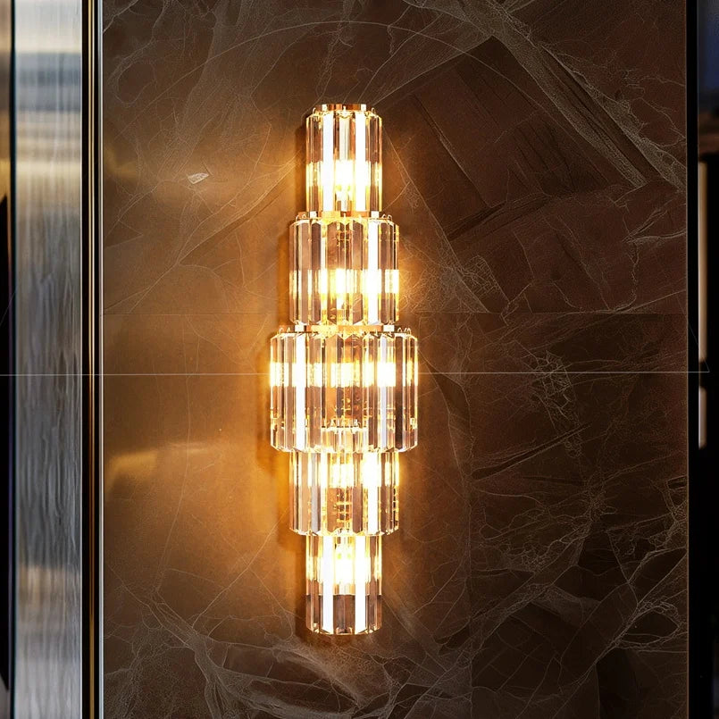 LUVODI Crystal 3-Layer Wall Lamp Sconce With E14 LED