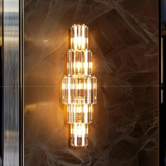 LUVODI Crystal 3-Layer Wall Lamp Sconce With E14 LED