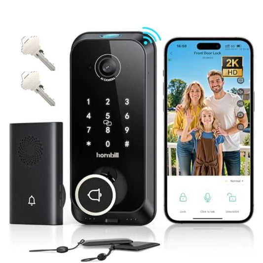 Smart Video Door Lock With 2K Camera And Fingerprint