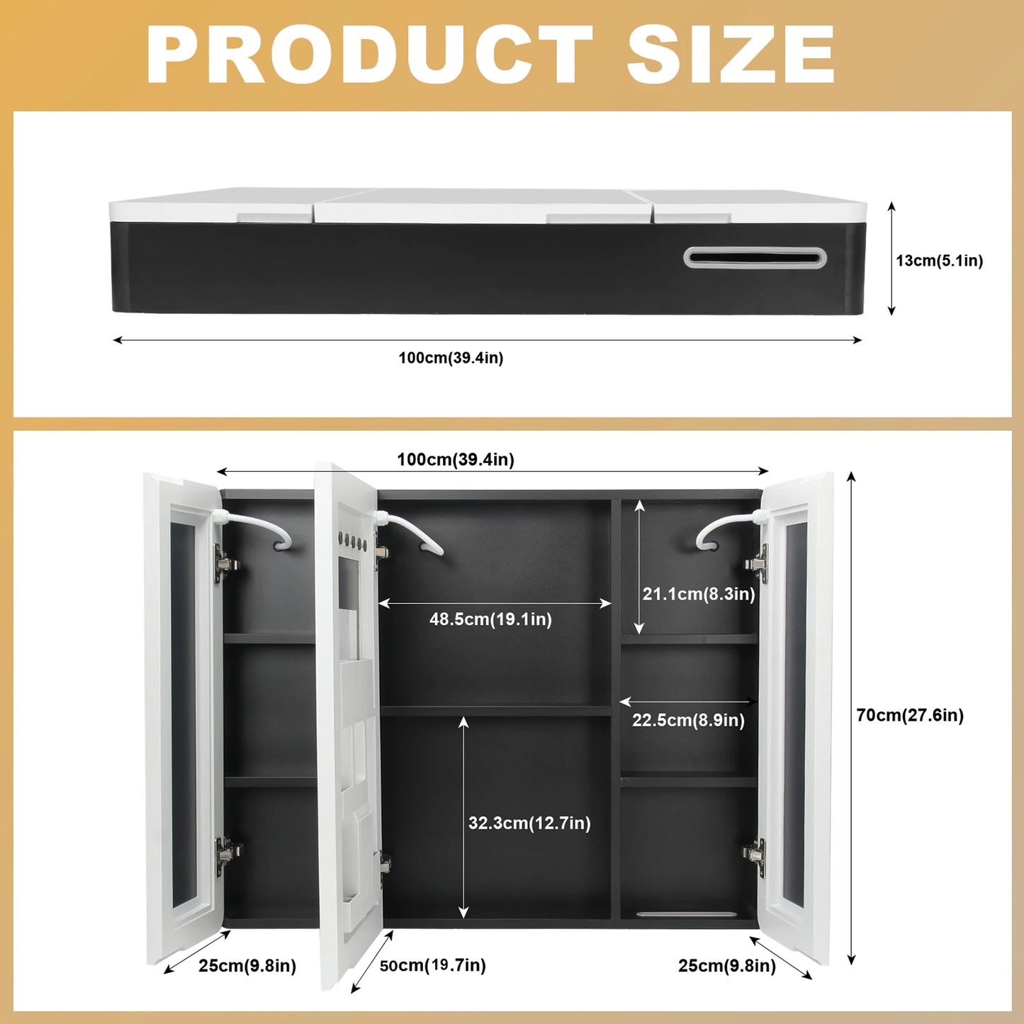 Onesaimei LED Bathroom Medicine Cabinet With Lighted Mirror