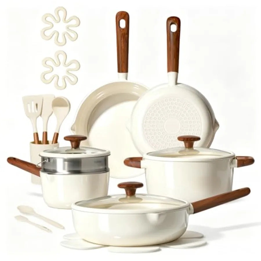 Nonstick Ceramic Cookware Set 21 Piece Induction Pots And Pans