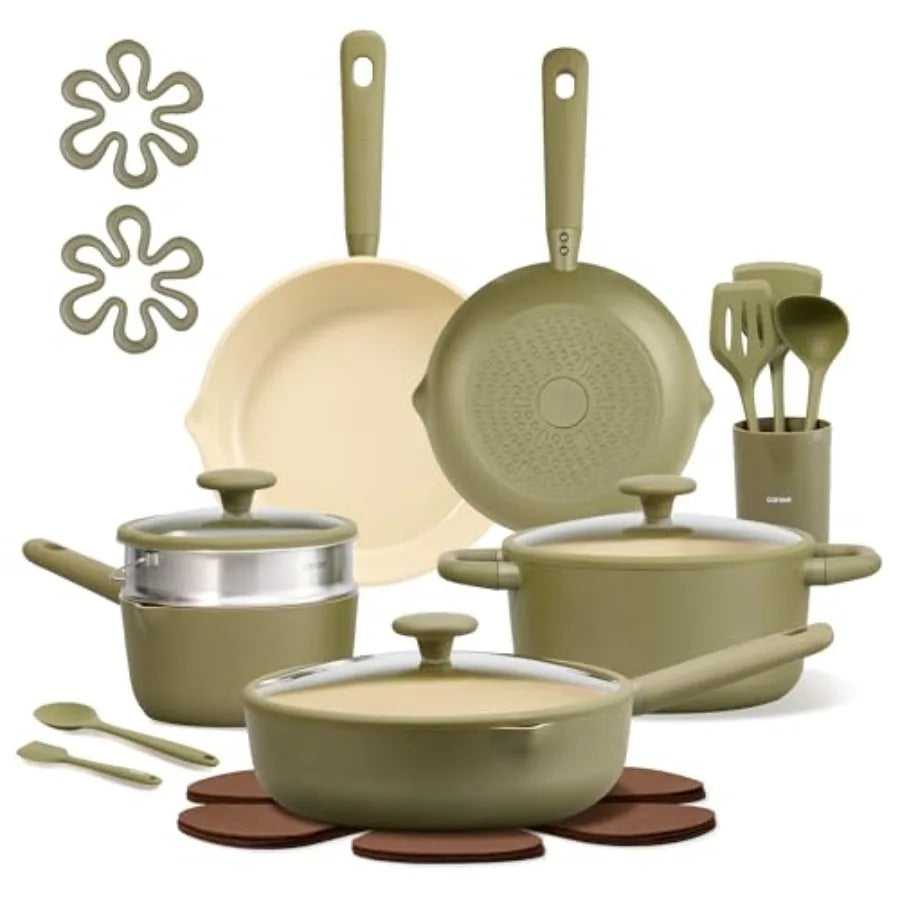 Nonstick Ceramic Cookware Set 21 Piece Induction Pots And Pans