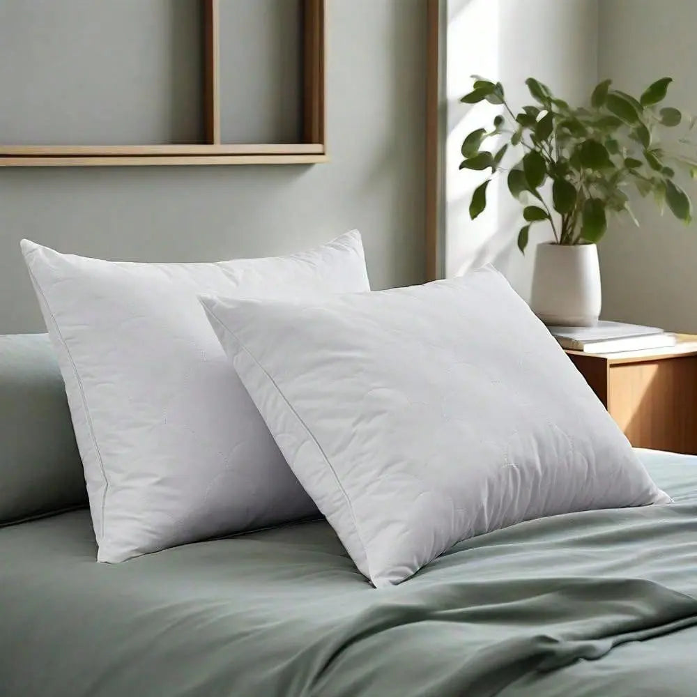 Cloud Quilt Set Of 2 Soft To Medium Feather Pillows