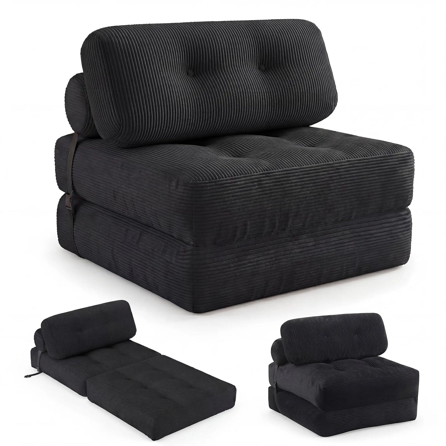 COSTWAY Folding Sofa Bed With Pillow Convertible Couch Sleeper