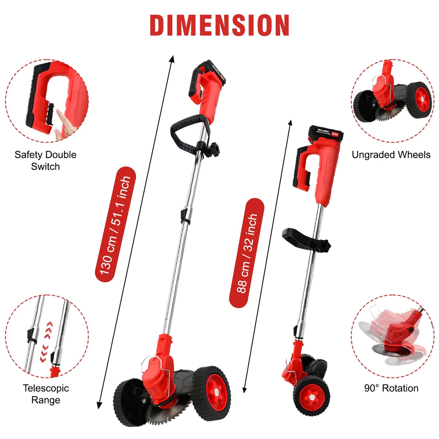 21V Cordless Weed Wacker Edger And Trimmer 3in1 Garden